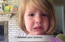 Four-year-old girl learns about deleting pictures, and is utterly heartbroken