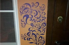 Creative mum turns kid's wall scribble into a work of art