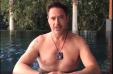 Roberty Downey Jr does the Ice Bucket Challenge, in typical RDJ fashion