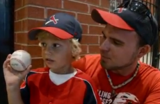 Little boy throws Dad's foul ball back onto baseball field