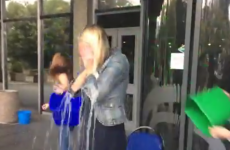 Sharon Ní Bheoláin films ice bucket challenge for Nine O'Clock News