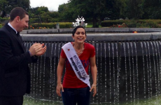 The Rose of Tralee did the Ice Bucket Challenge in her sash and tiara