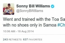 Who's robbed Sonny Bill Williams' shoes? It’s the sporting tweets of the week