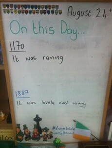 Waterford gift shop has the most Irish 'on this day' trivia sign ever