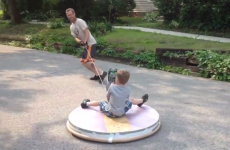 Coolest dad ever builds homemade hovercraft for his kids
