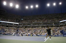 Federer plays a 'tweener' off opponent's back, draws a chuckle from new bestie Michael Jordan