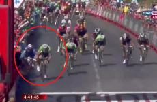 There was a bit of controversy in today's sprint finish at the Vuelta
