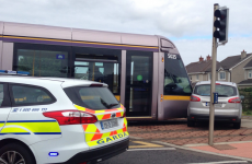 A car and a Luas tram collided this afternoon