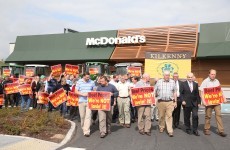 Irish farmers show their beef with factories and retailers in McDonald's protest