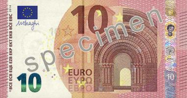 Spot the difference? Here's what the new €10 note looks like