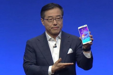 Samsung president, DJ Lee, reveals the latest edition to the Galaxy range, the Note 4.