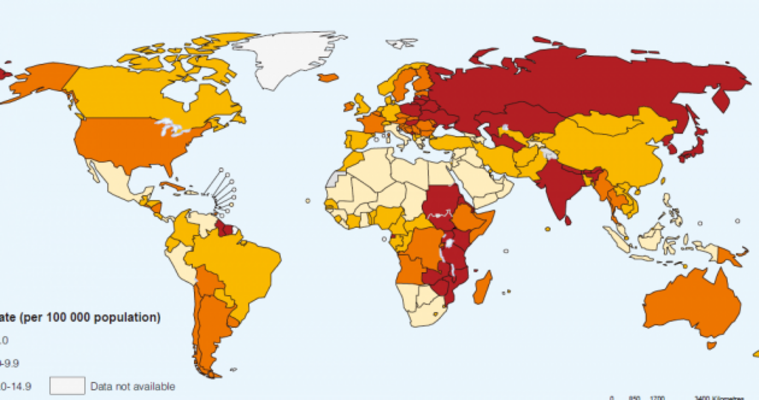 Three-quarters of suicides take place in low-income regions