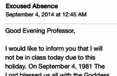 Student emails her professor to say that she's not going to class on Beyoncé's birthday