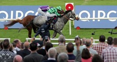 Aidan O'Brien's superstar Australia was beaten in a thriller at Leopardstown today