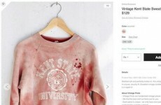 Urban Outfitters apologises and removes blood-spattered sweatshirt from sale after criticism