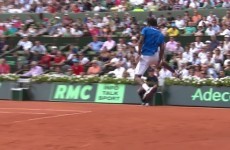 Gael Monfils hits a magical aerial tweener in the Davis Cup