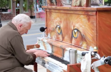 Older man's street cover of Say Something is the only way to start your day