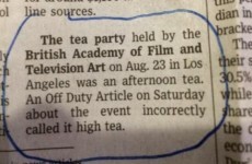 Newspaper posts correction after misidentifying an 'afternoon tea' as 'high tea'