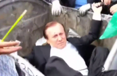 Video: Angry mob throws Ukrainian MP into bin