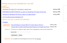 Check out the Fine Gael website in 1998 and John Bruton talking about 'surfing the internet'