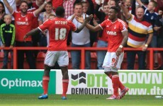Nottingham Forest's Michail Antonio scores a goal worthy of Dennis Bergkamp