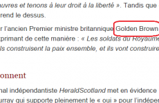 Belgian newspaper accidentally refers to Gordon Brown as 'Golden Brown'