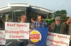 Farmers protest outside Burger King over Irish beef prices