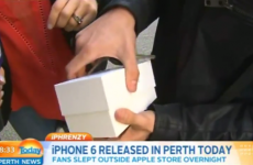 First person to buy an iPhone 6 in Perth drops it immediately