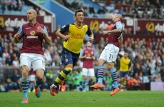 Mesut Ozil was both scorer and provider at Villa Park today