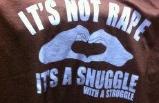 T-shirt that called rape "a snuggle with a struggle" pulled from department stores