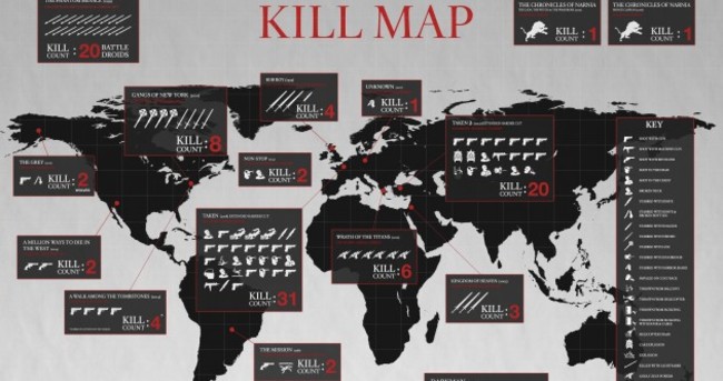 Essential map shows every country where Liam Neeson has killed someone