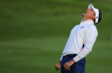 Finally! Ian Poulter delivers his first eye-bulging moment of the Ryder Cup