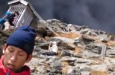 Amazing video captured by Japanese hikers running for cover as volcano erupts