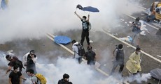 Pro-democracy protesters tear-gassed in Hong Kong