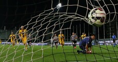 The perfect panenka? Cassano glances penalty off the underside of the bar and in