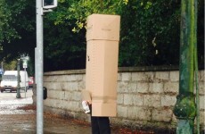 Dublin man comes up with innovative way to shield himself from the rain