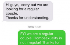 Landlord refuses to rent to gay couple, wants 'regular couple' instead