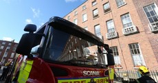 Fire brigade battle fire in Dublin city Georgian building
