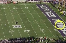 Watch this TCU player camouflage into the end zone during a kick-off return