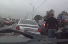 Russian road rage attempt fails miserably