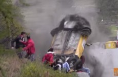 Spectators miraculously avoid injury after dangerous rally crash
