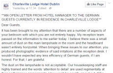 Irish hotelier pens scathing open letter to some rather exacting customers