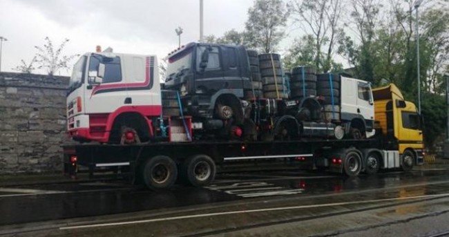 Gardaí seize a truck that's carrying three other trucks