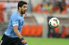 Delightful chip by Luis Suarez as he bags first goals for Uruguay since World Cup bite ban