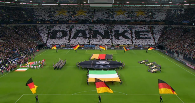 Snapshot: Home crowd pays tribute to Germany in spectacular fashion