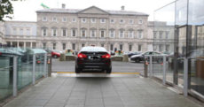 ANOTHER car got stuck on the barrier at Leinster House today