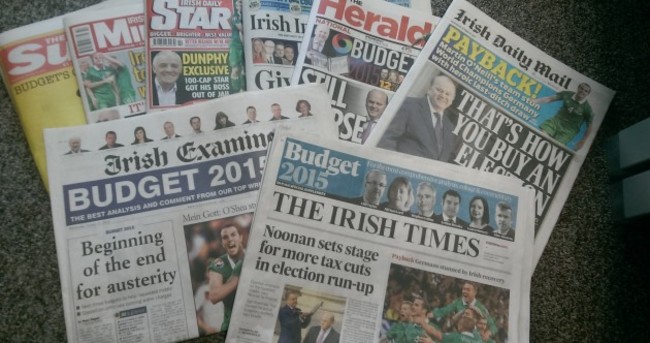 Payback, buying an election and "Be Happy" - how the papers saw Budget 2015