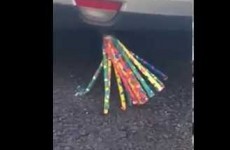 This is what happens when you attach a bunch of party whistles to a car exhaust