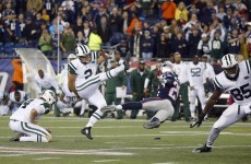Patriots v Jets decided by 58-yard field goal attempt on the final play