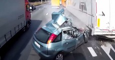 WATCH: Belgian driver survives totally unsurvivable crash with two trucks